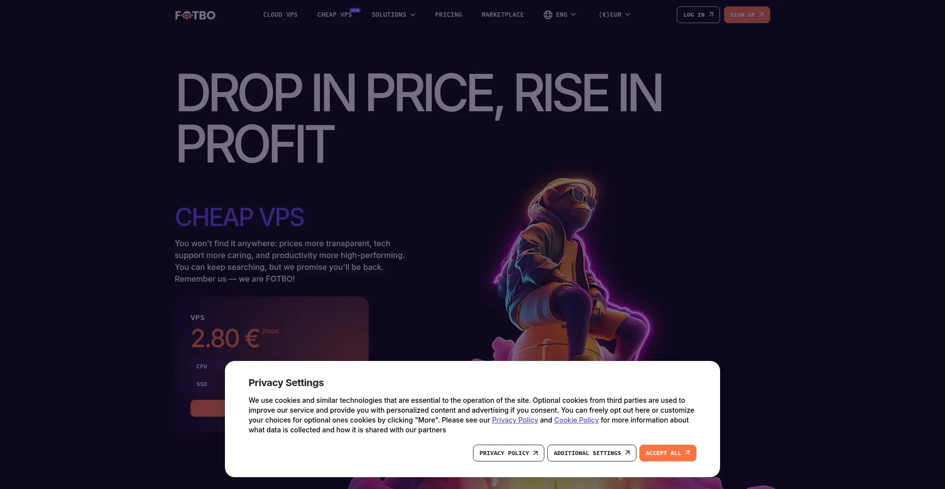 Website screenshot of Fotbo.com