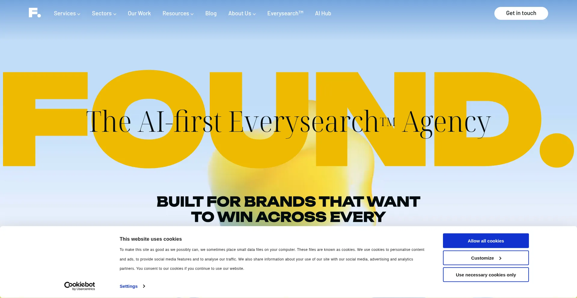 Website screenshot of Found.co.uk
