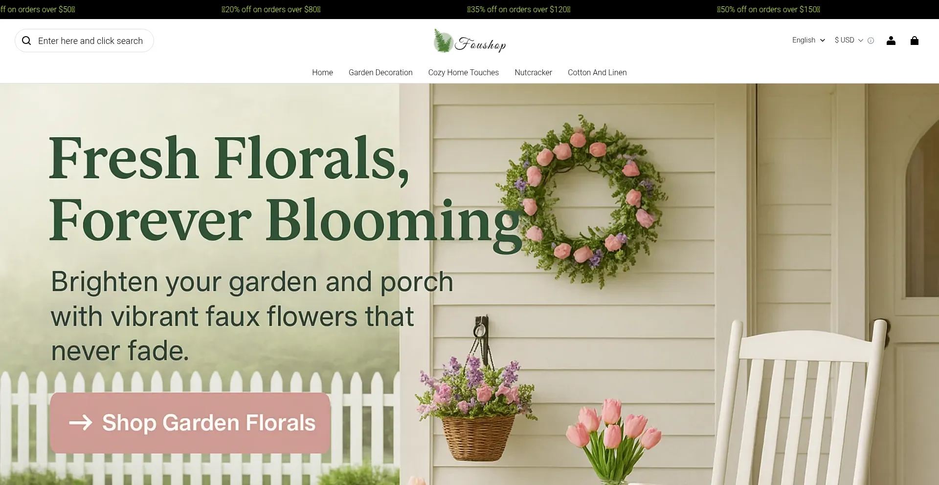Website screenshot of Foushop.com