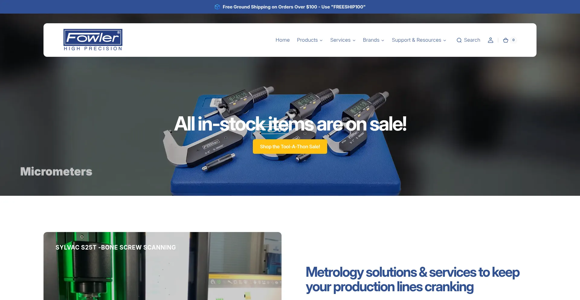 Website screenshot of Fowlerprecision.com