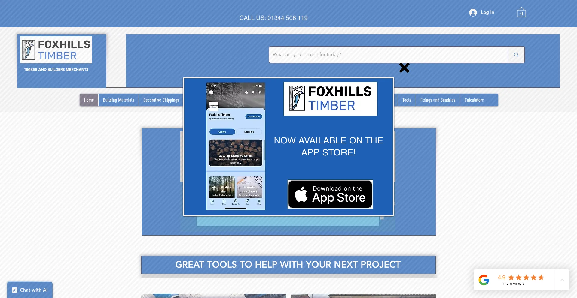 Website screenshot of Foxhillstimber.co.uk
