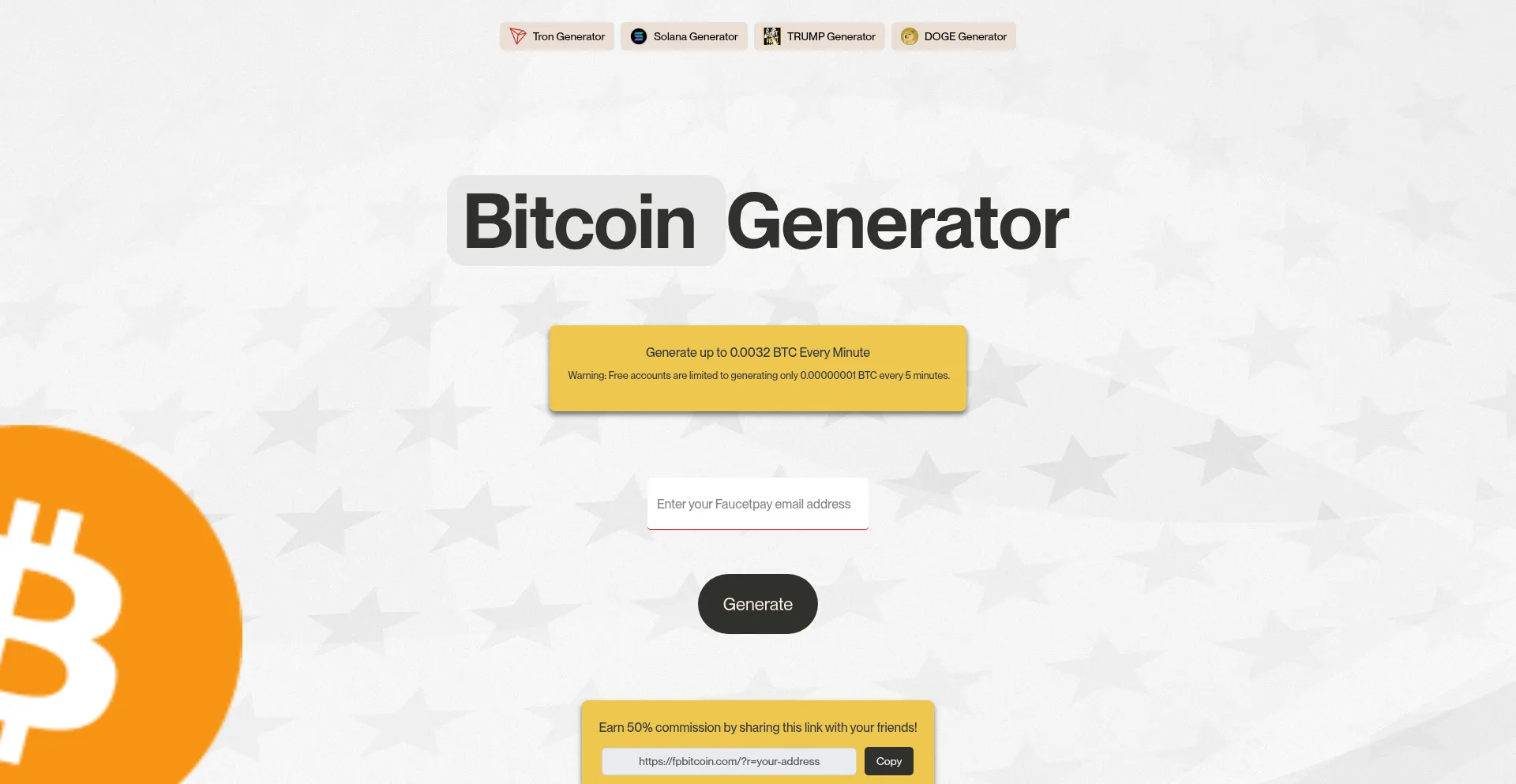 Website screenshot of Fpbitcoin.com