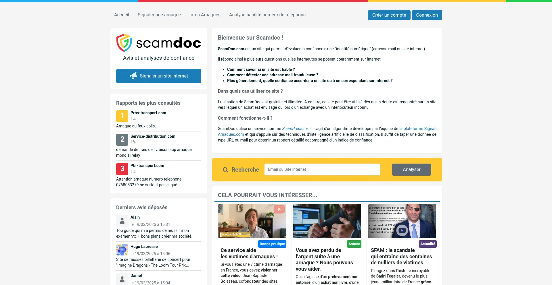 Website screenshot of Fr.scamdoc.com