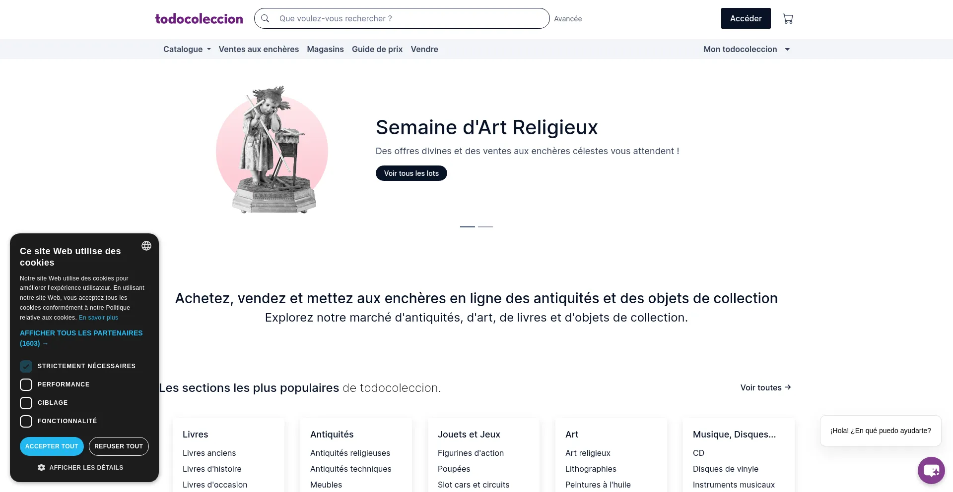 Website screenshot of Fr.todocoleccion.net