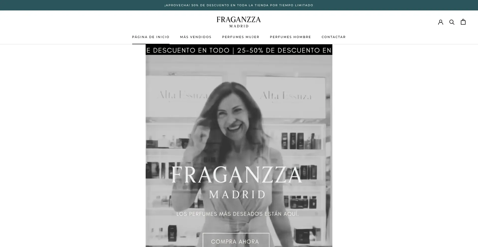 Website screenshot of Fraganzzamadrid.com