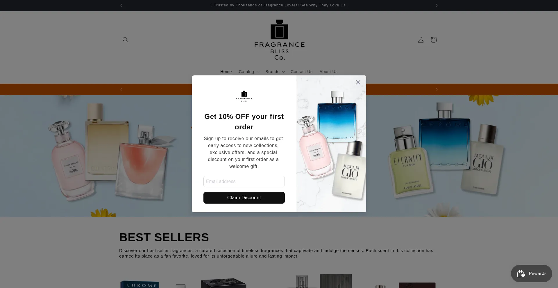 Website screenshot of Fragranceblissco.com
