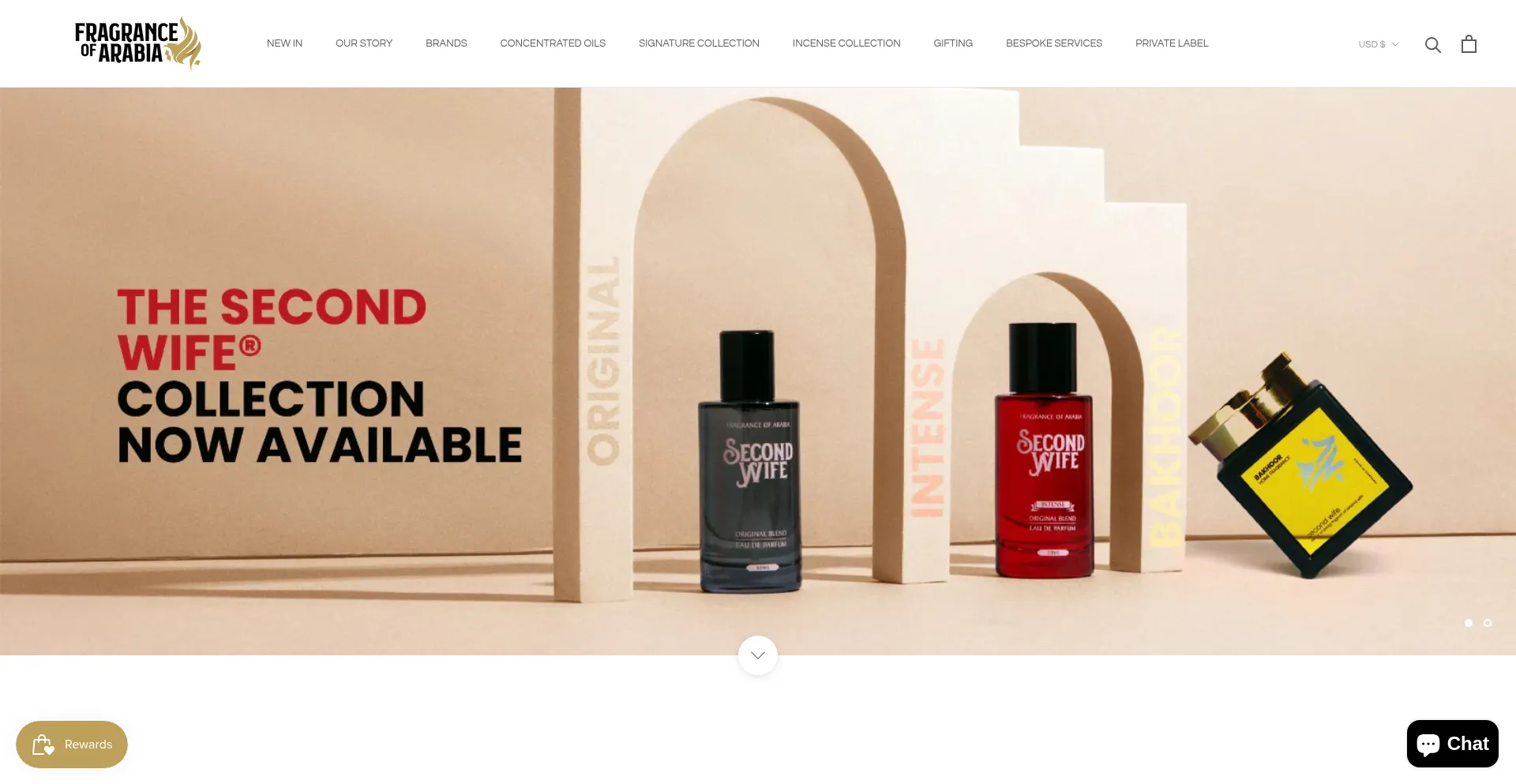 Website screenshot of Fragranceofarabia.com