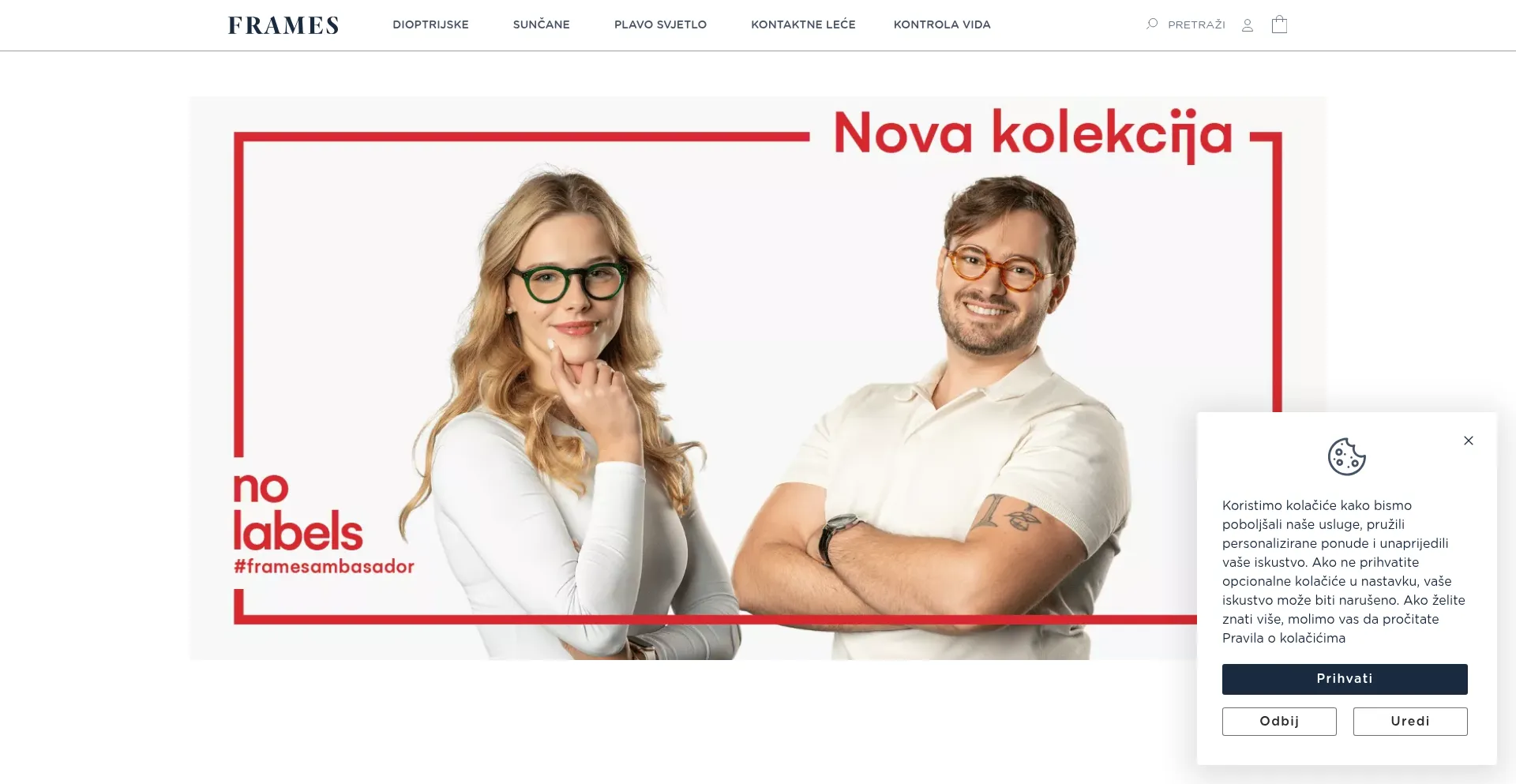 Website screenshot of Framespage.com