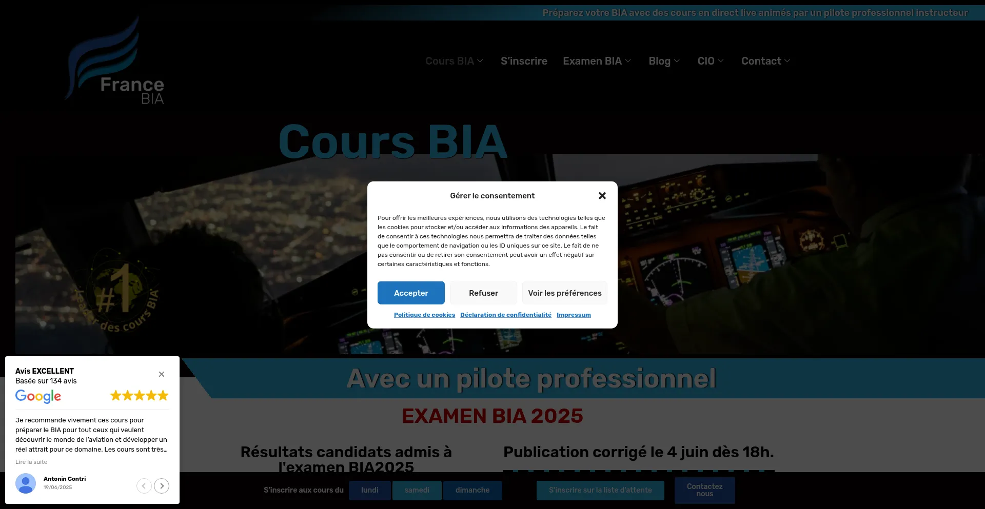 Website screenshot of France-bia.com