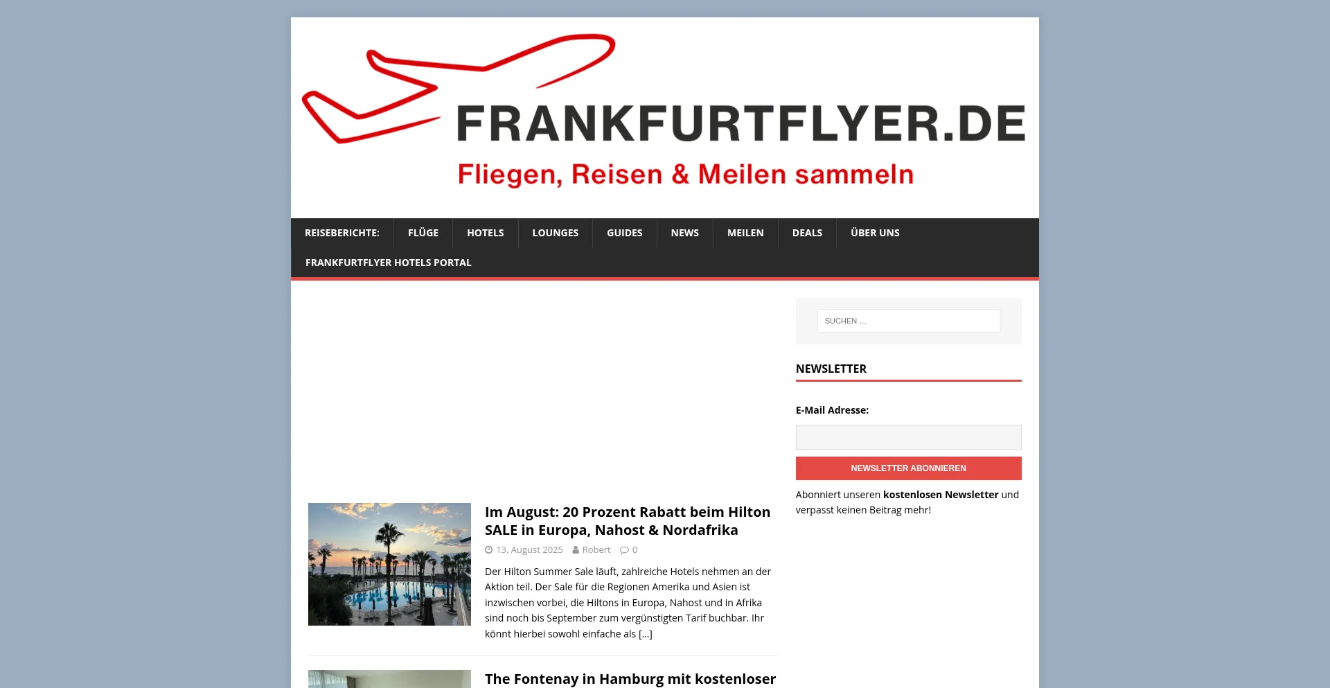 Website screenshot of Frankfurtflyer.de