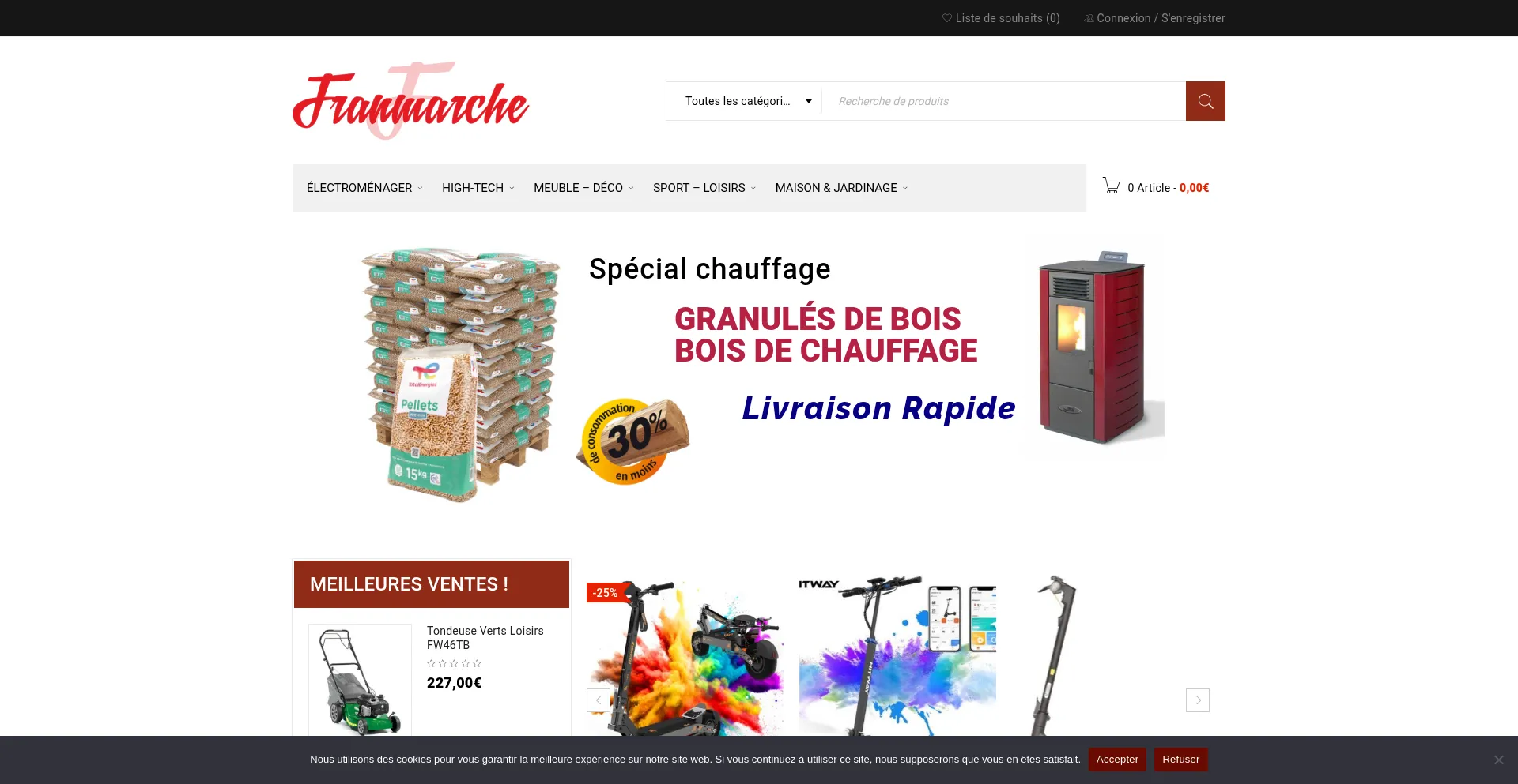 Website screenshot of Franmarche.com