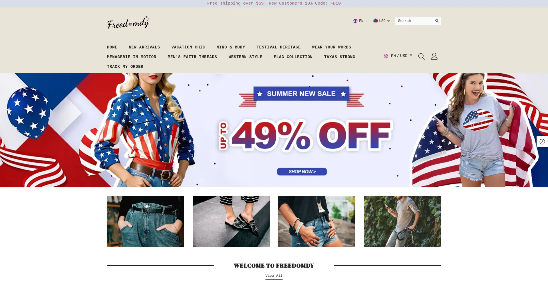 Website screenshot of Freedomdy.com