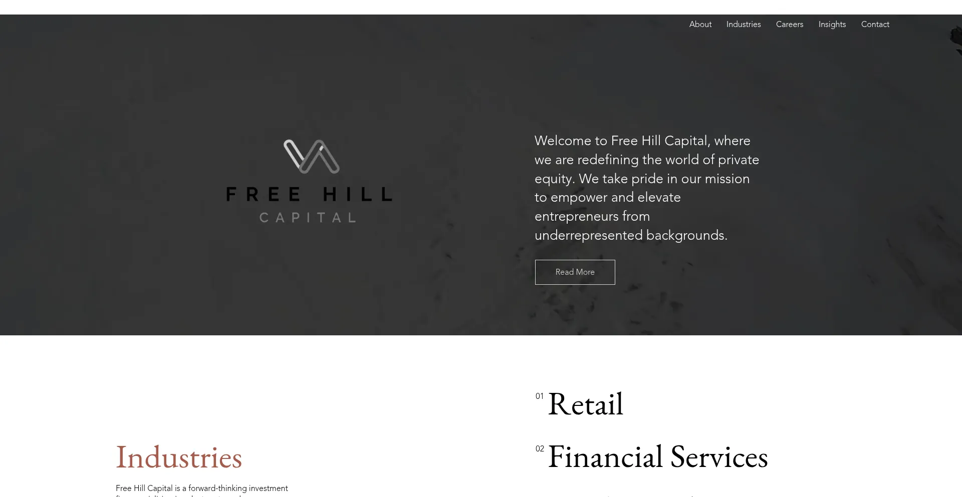 Website screenshot of Freehillcapital.com