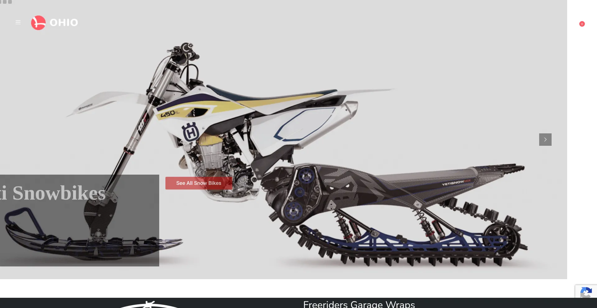 Website screenshot of Freeridersgarage.com