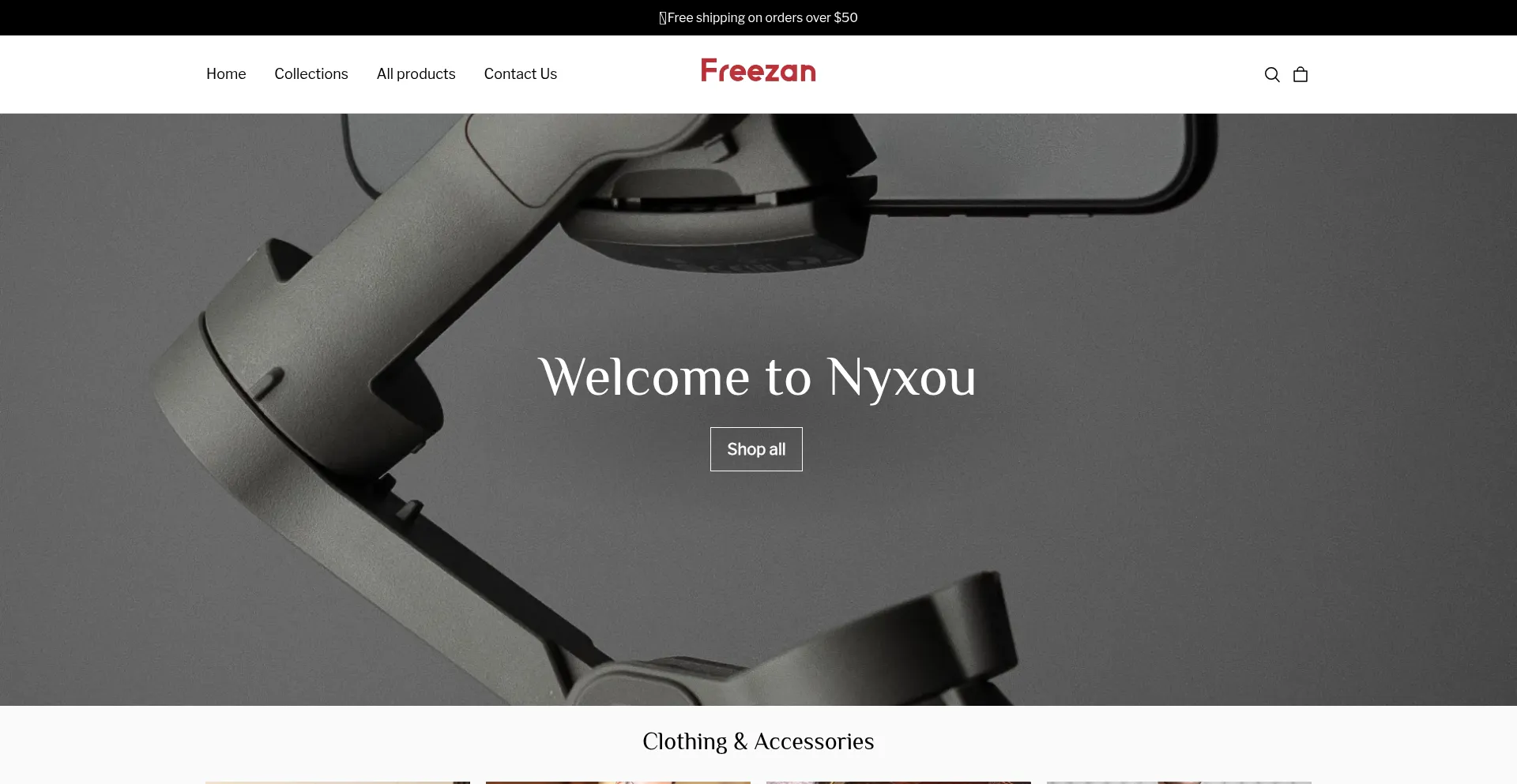 Website screenshot of Freezan.com