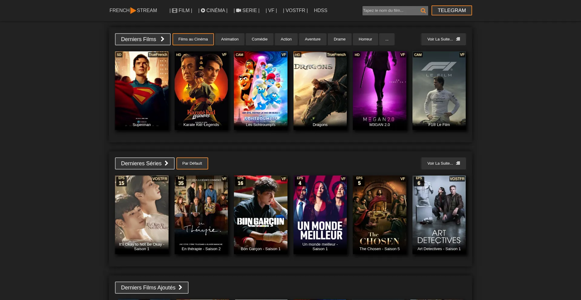 Website screenshot of French-stream.spa