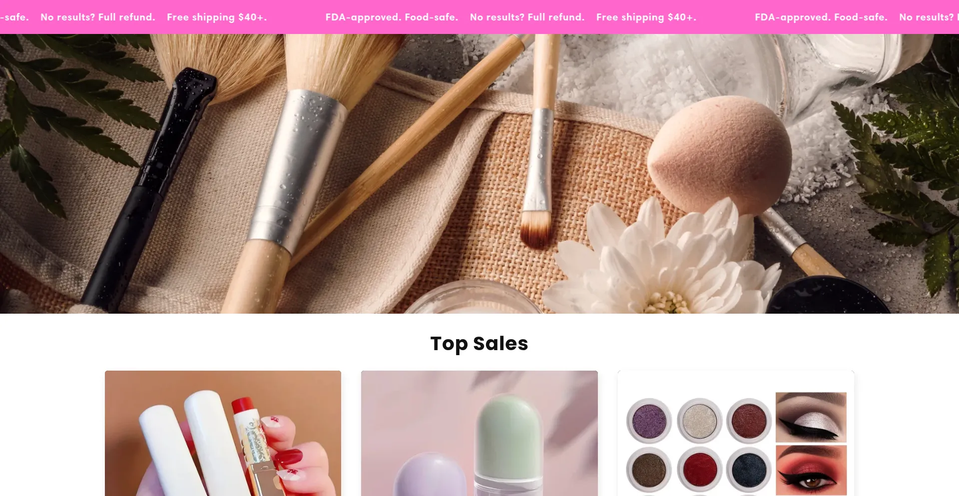 Website screenshot of Freshlus.com