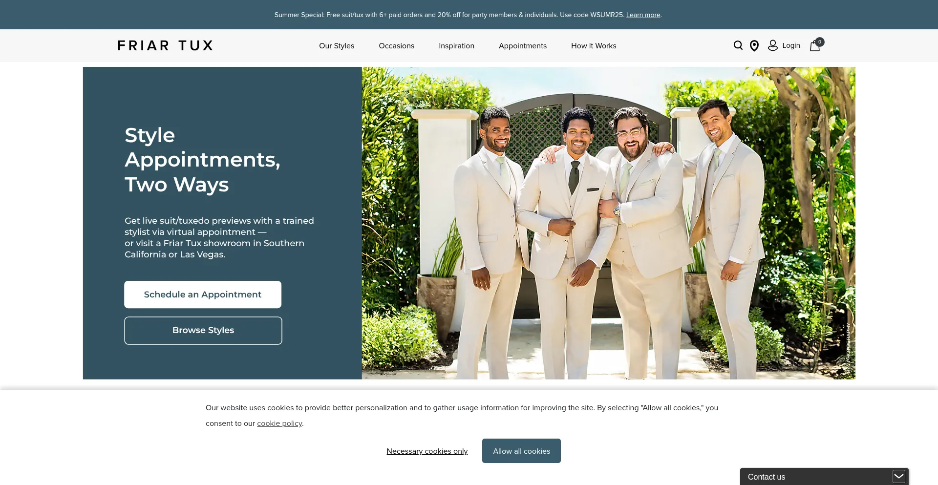 Website screenshot of Friartux.com