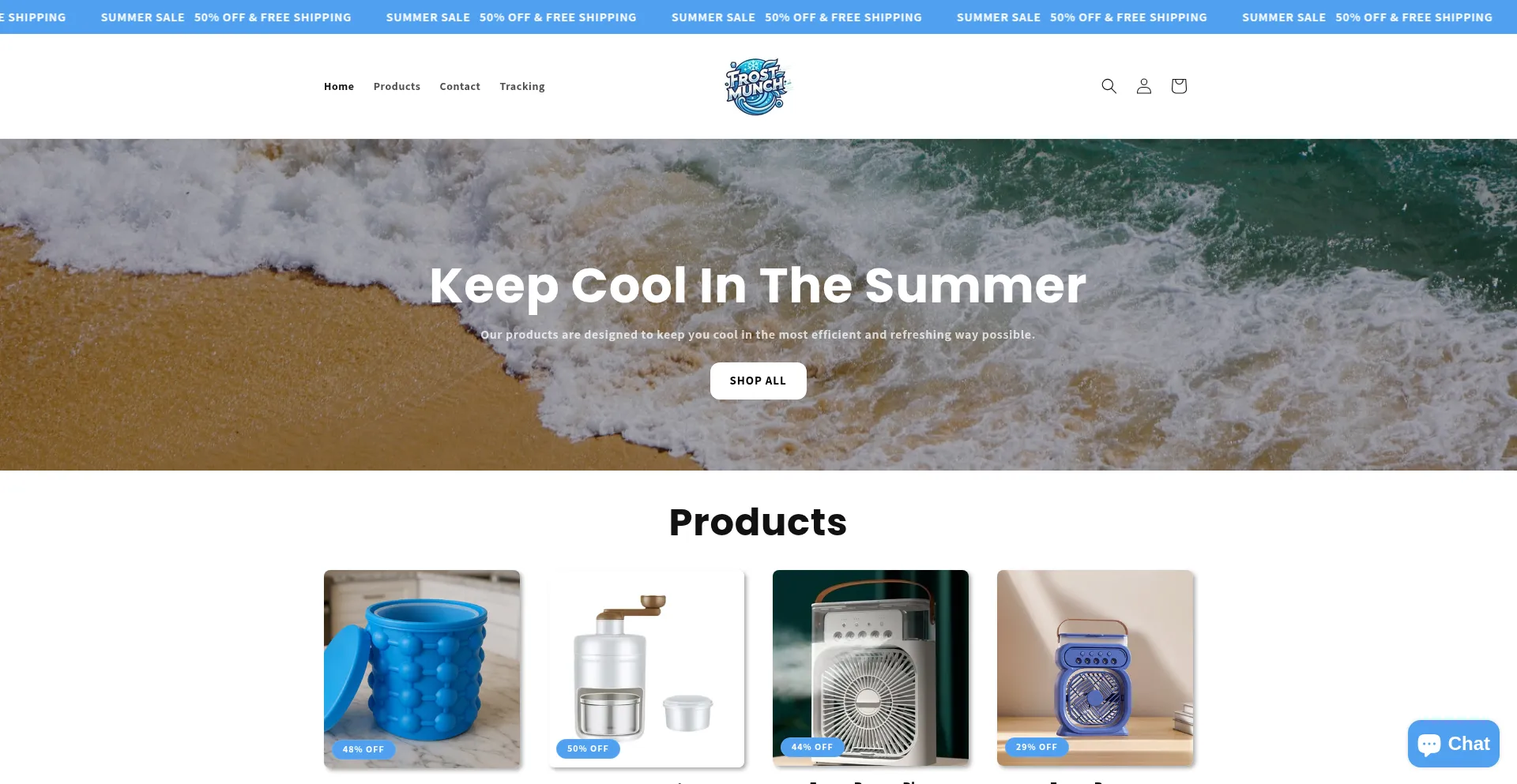 Website screenshot of Frostmunch.shop