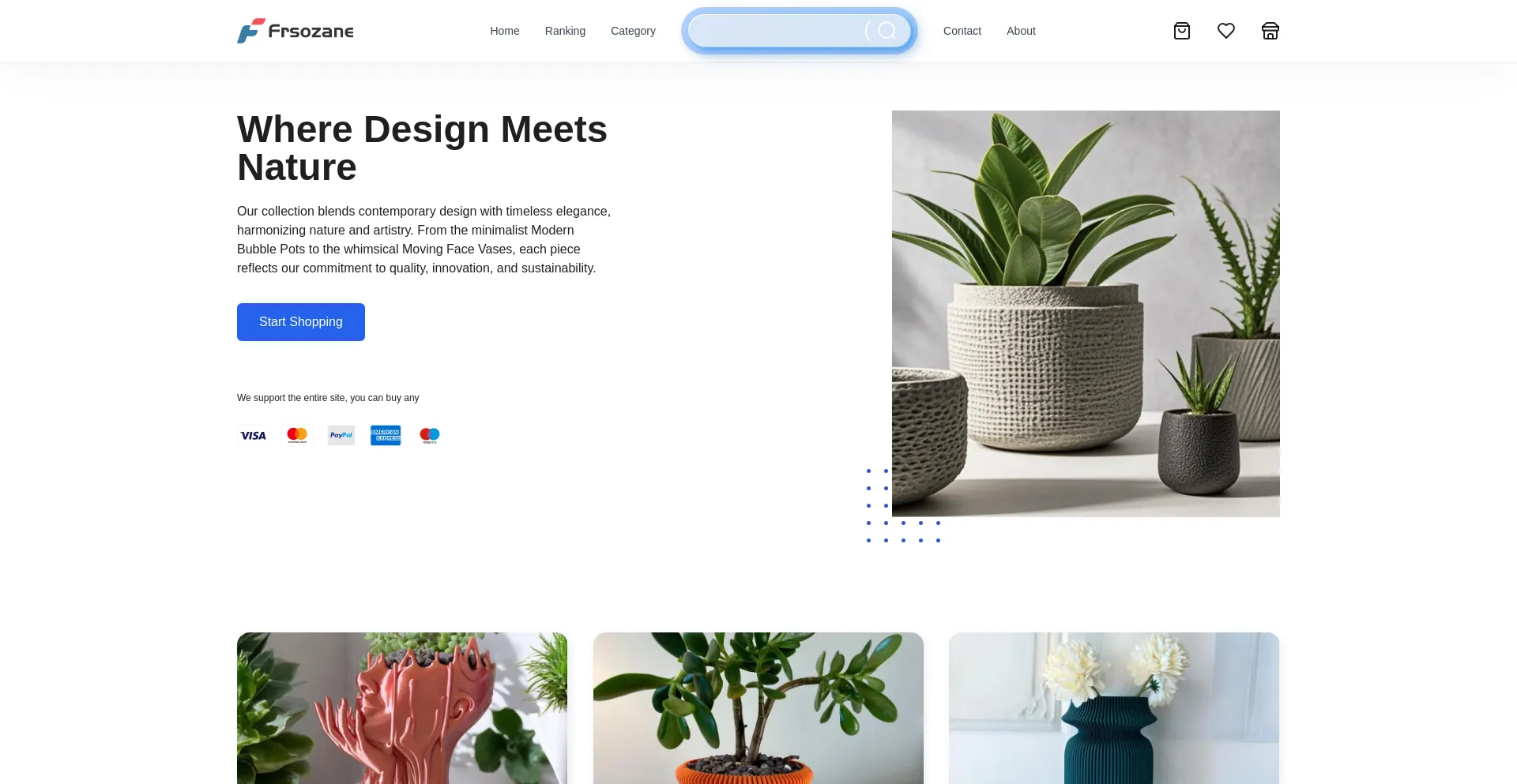Website screenshot of Frsozane.live