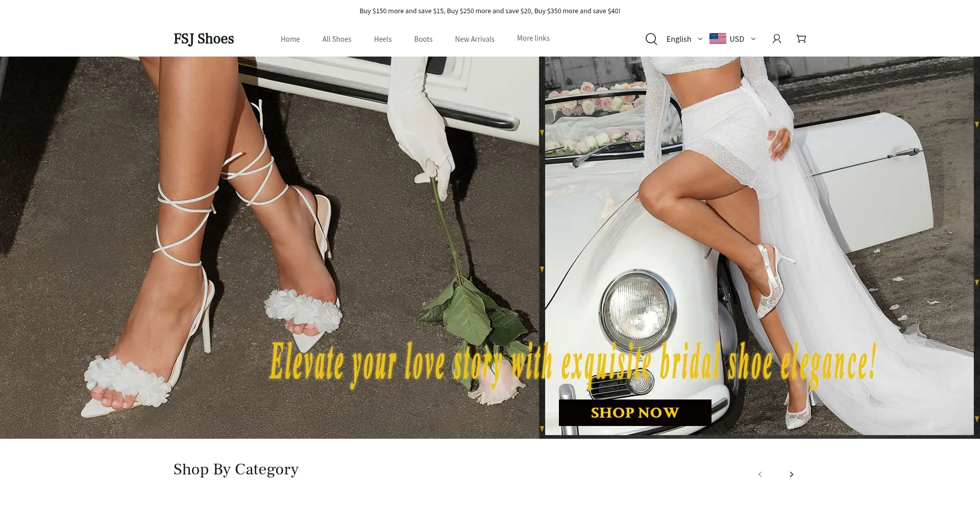 Website screenshot of Fsjshoes.com