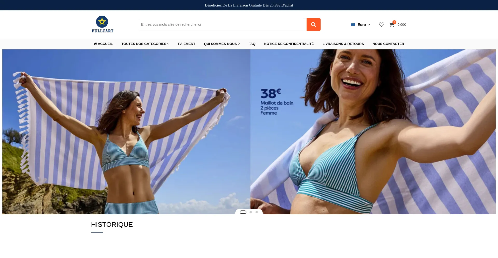 Website screenshot of Fullcartmart.com