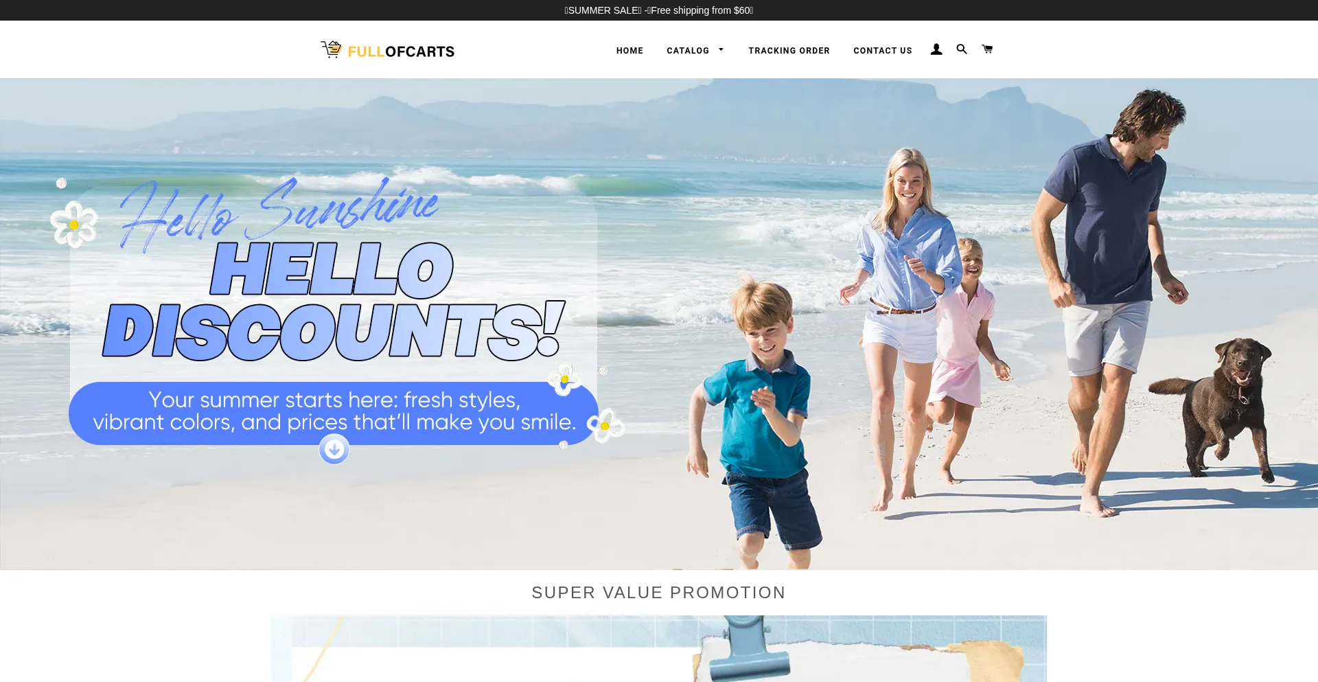 Website screenshot of Fullofcarts.com