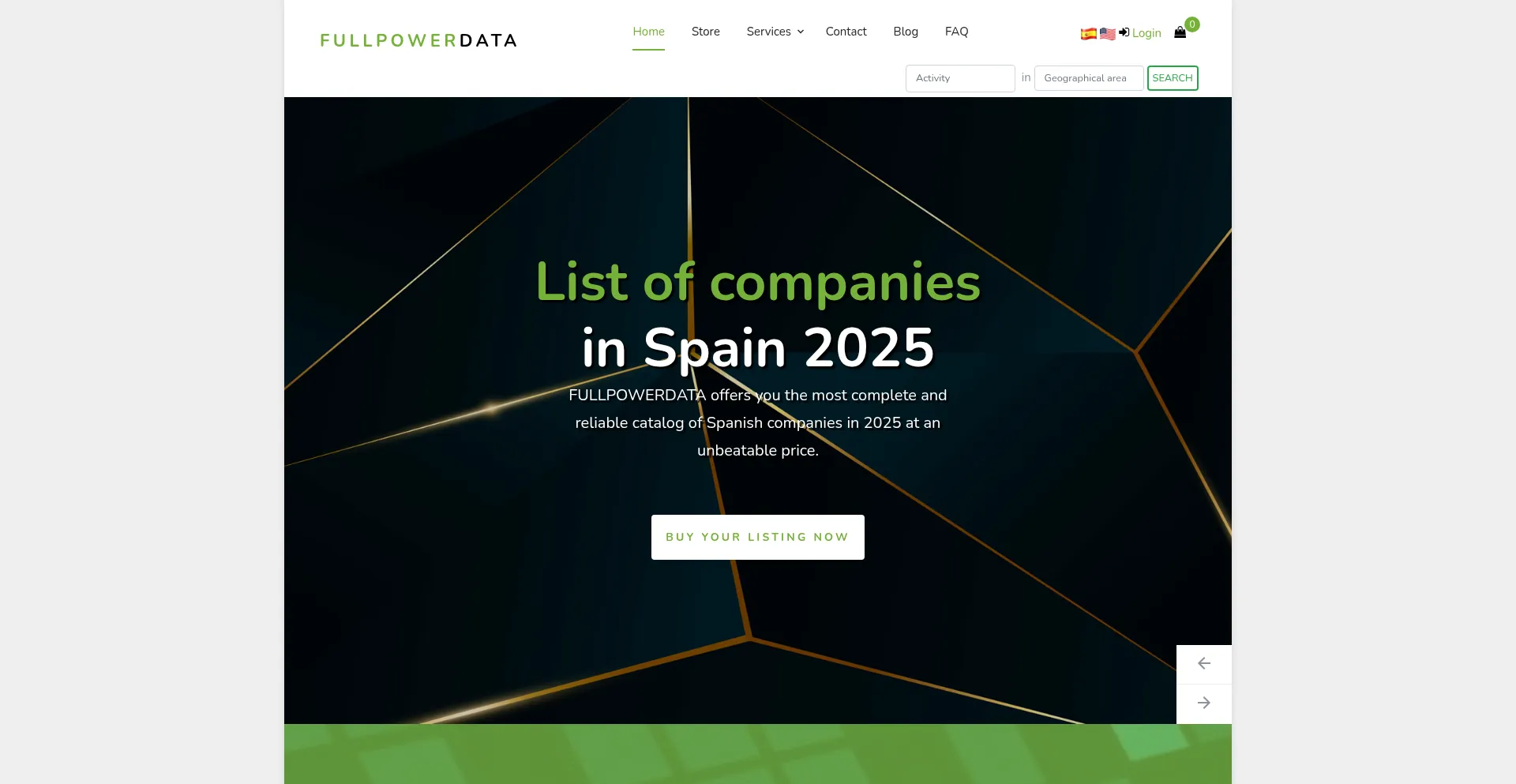 Website screenshot of Fullpowerdata.com