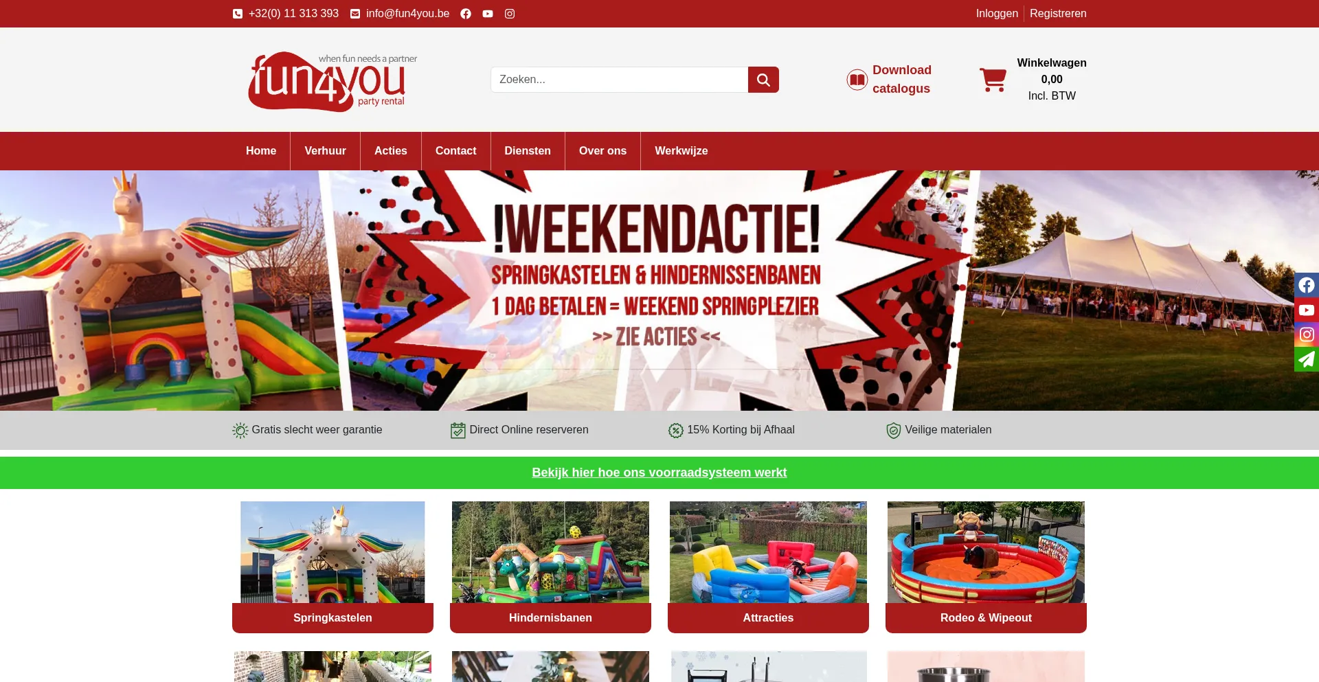 Website screenshot of Fun4you.be