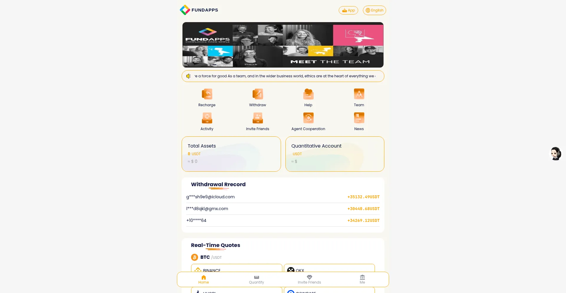 Website screenshot of Fundapps.live