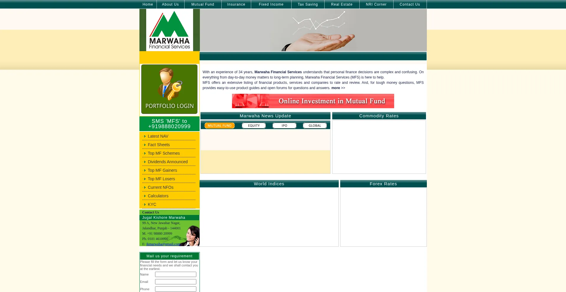 Website screenshot of Fundsland.com