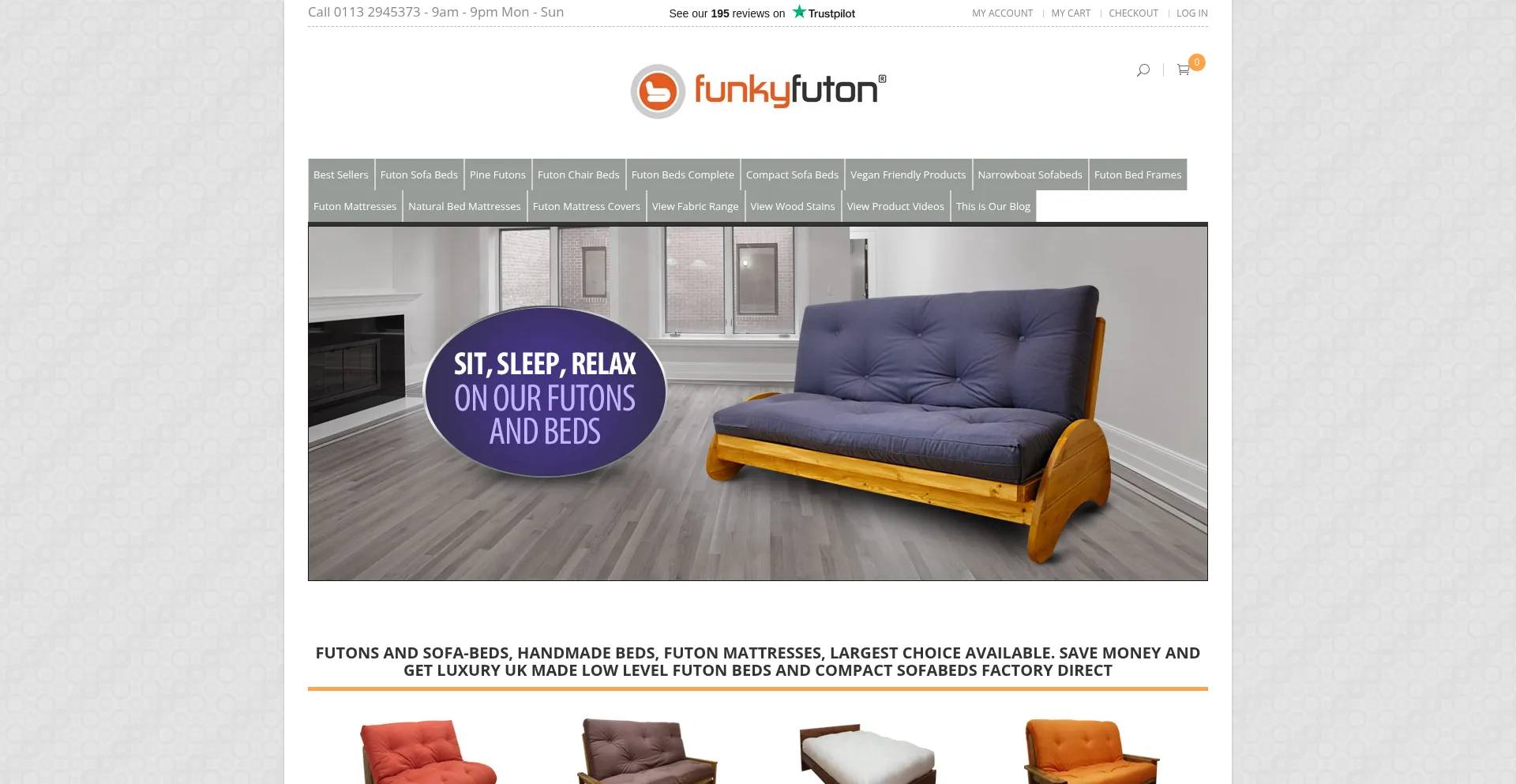 Website screenshot of Funkyfuton.co.uk
