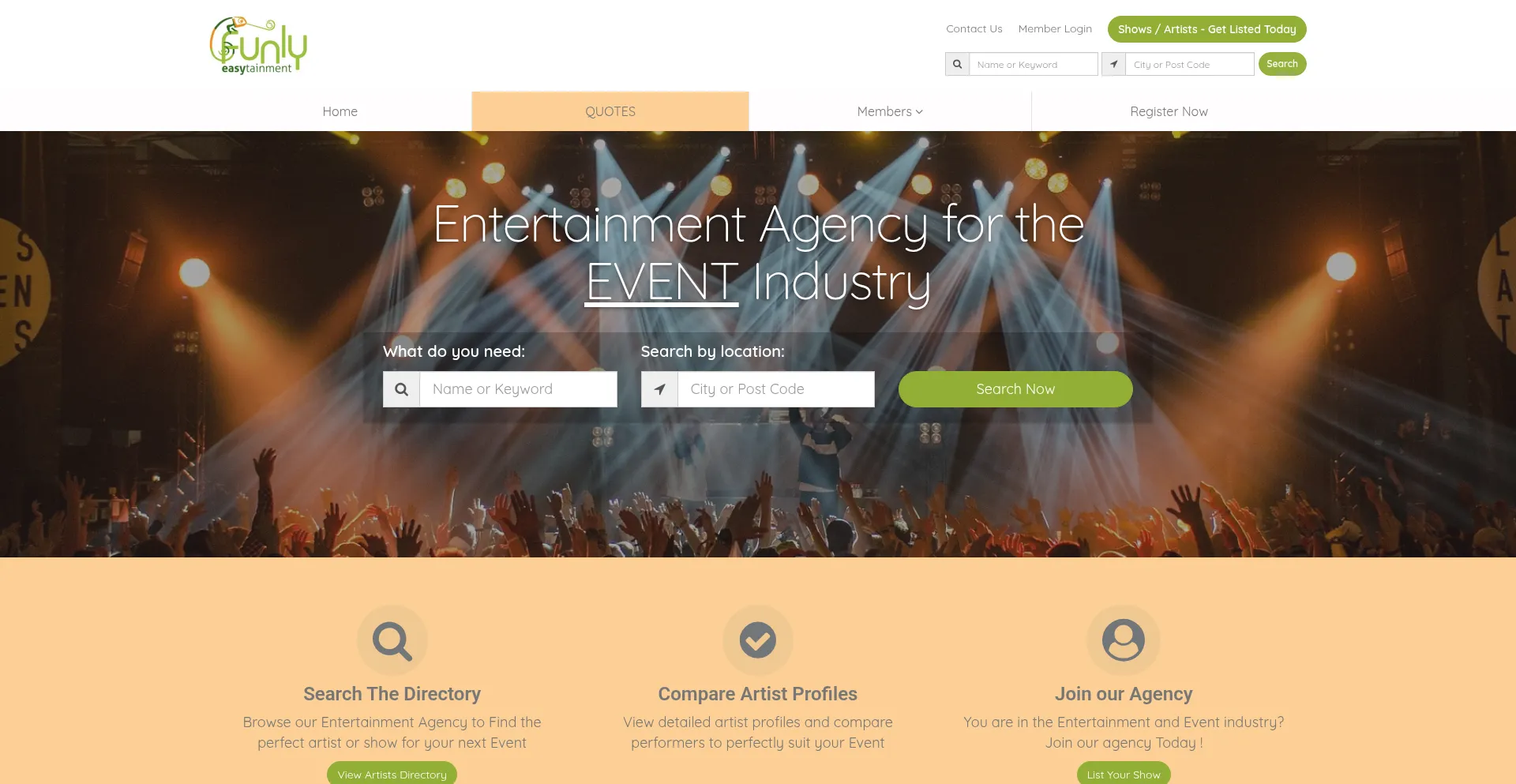 Website screenshot of Funly.com