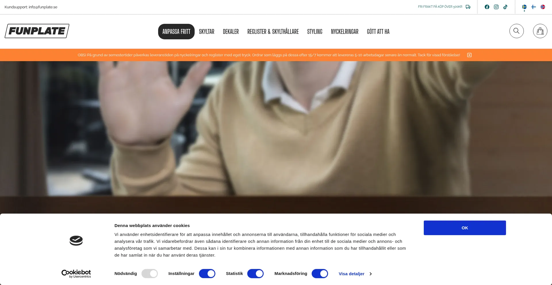 Website screenshot of Funplate.se