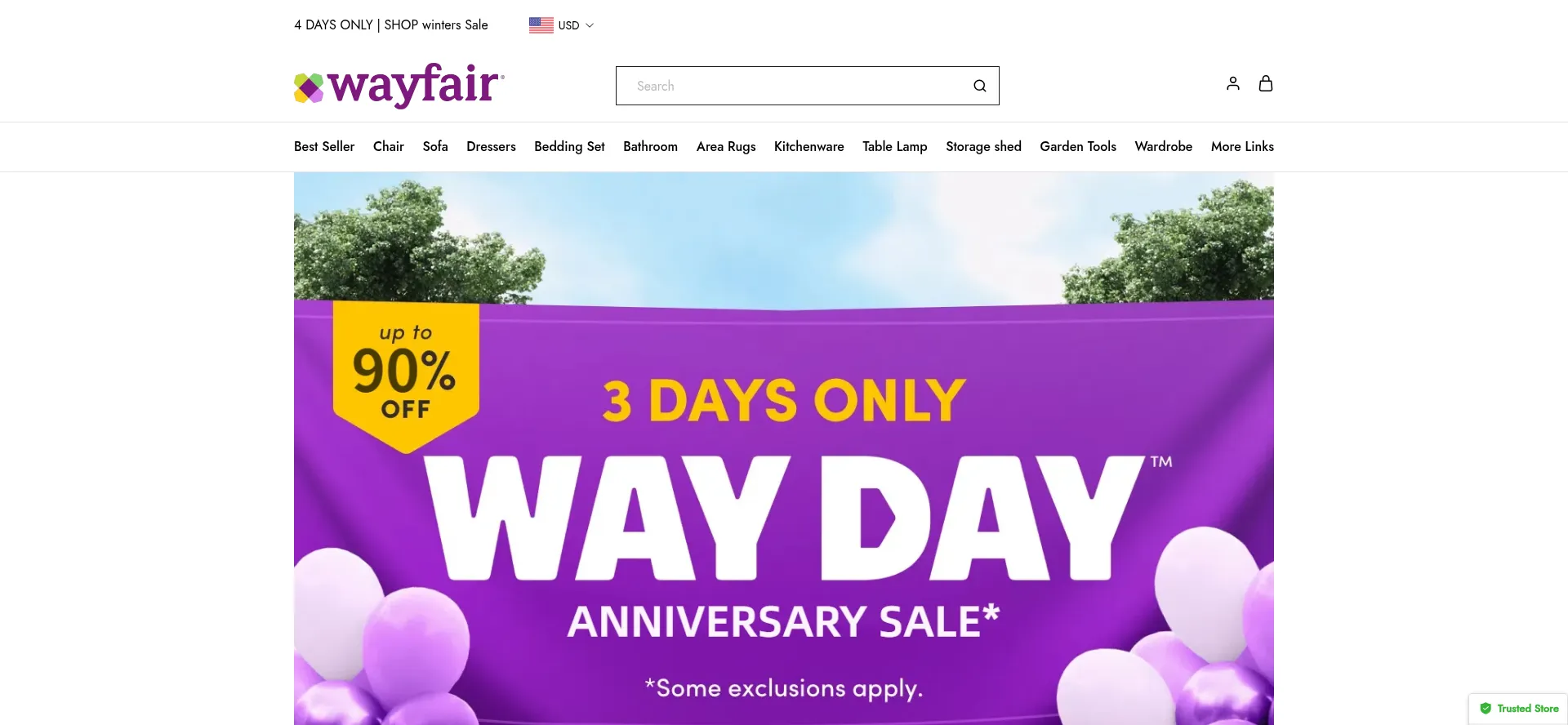 Website screenshot of Furniturefactorysale.com