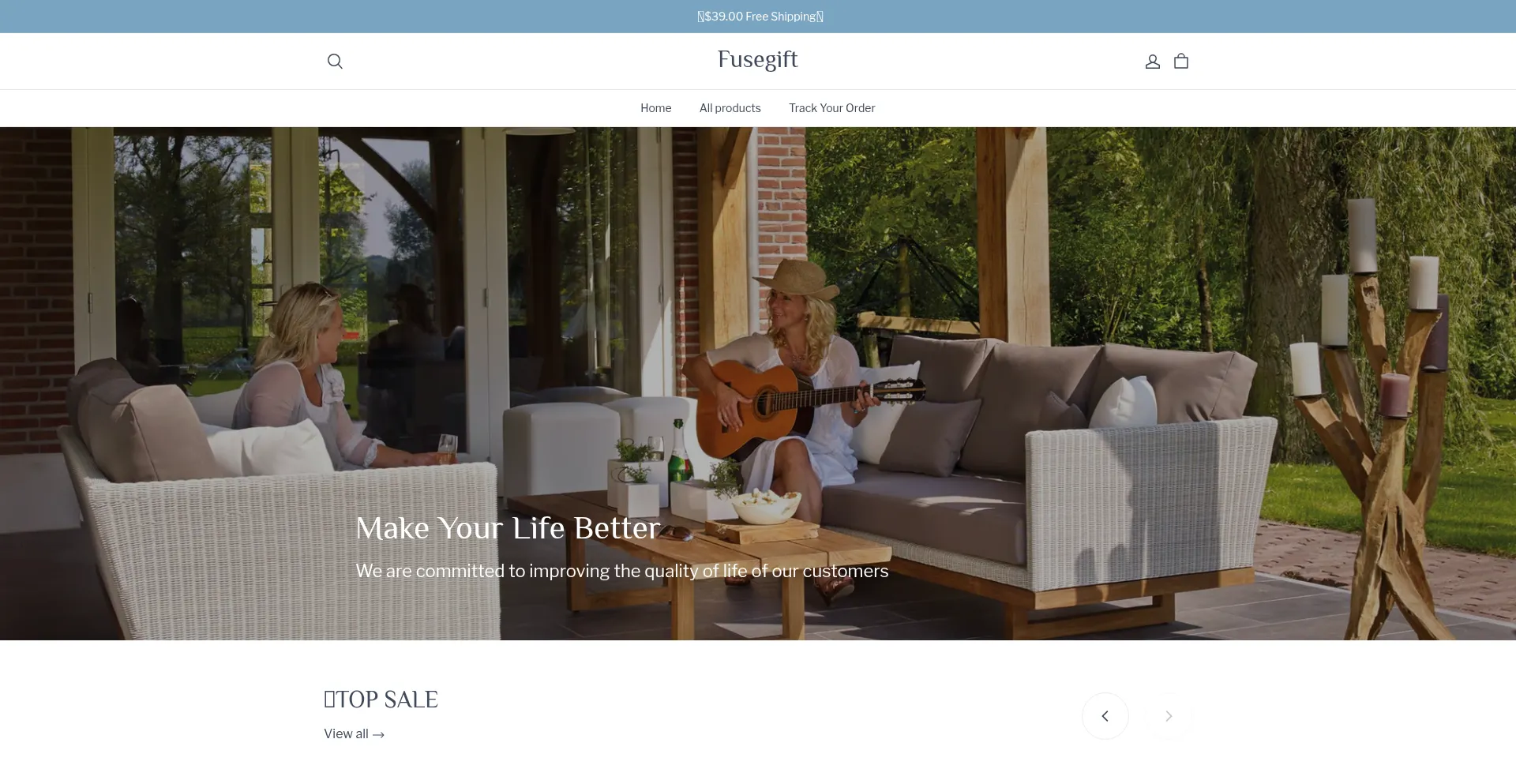 Website screenshot of Fusegift.com