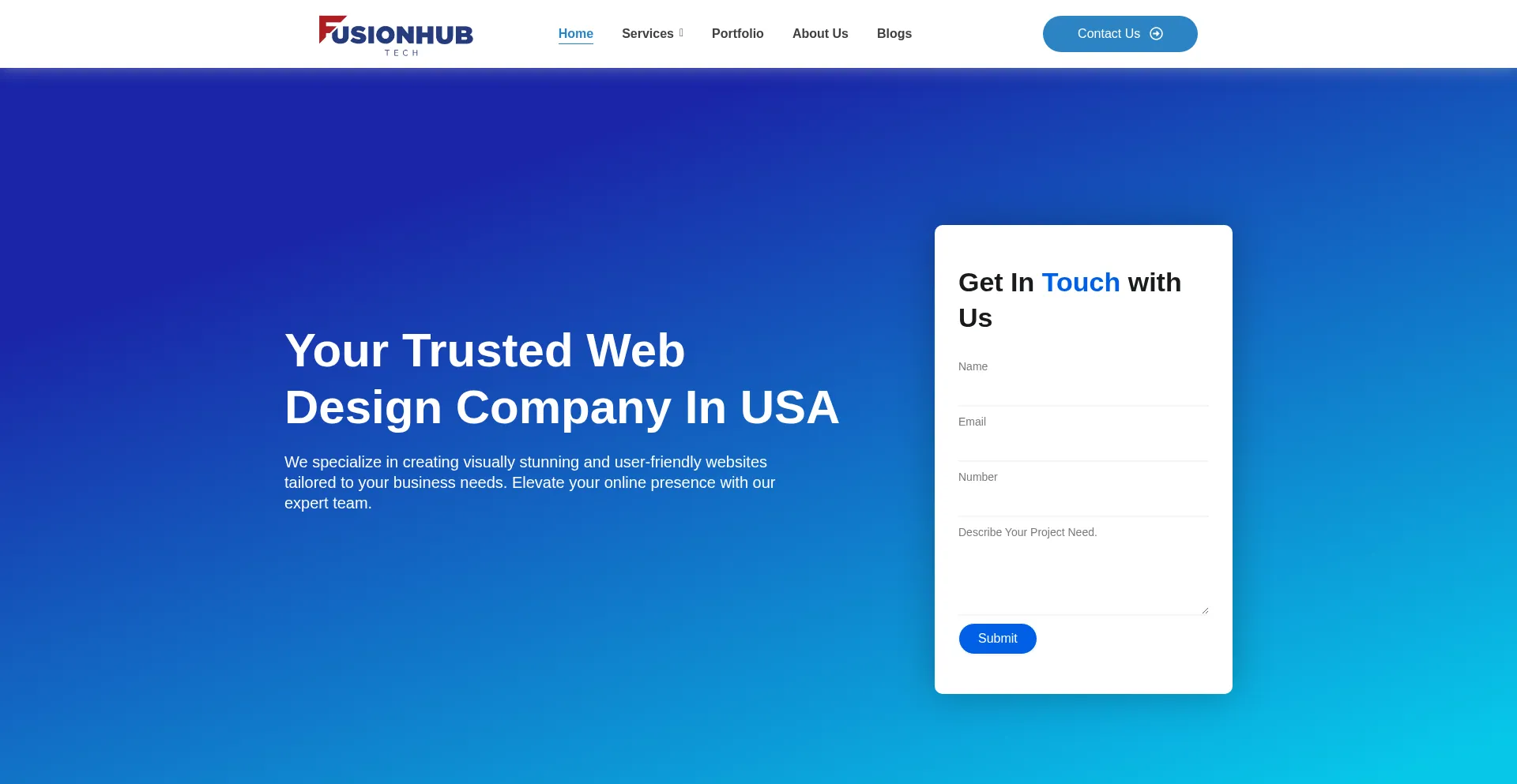 Website screenshot of Fusionhub.tech