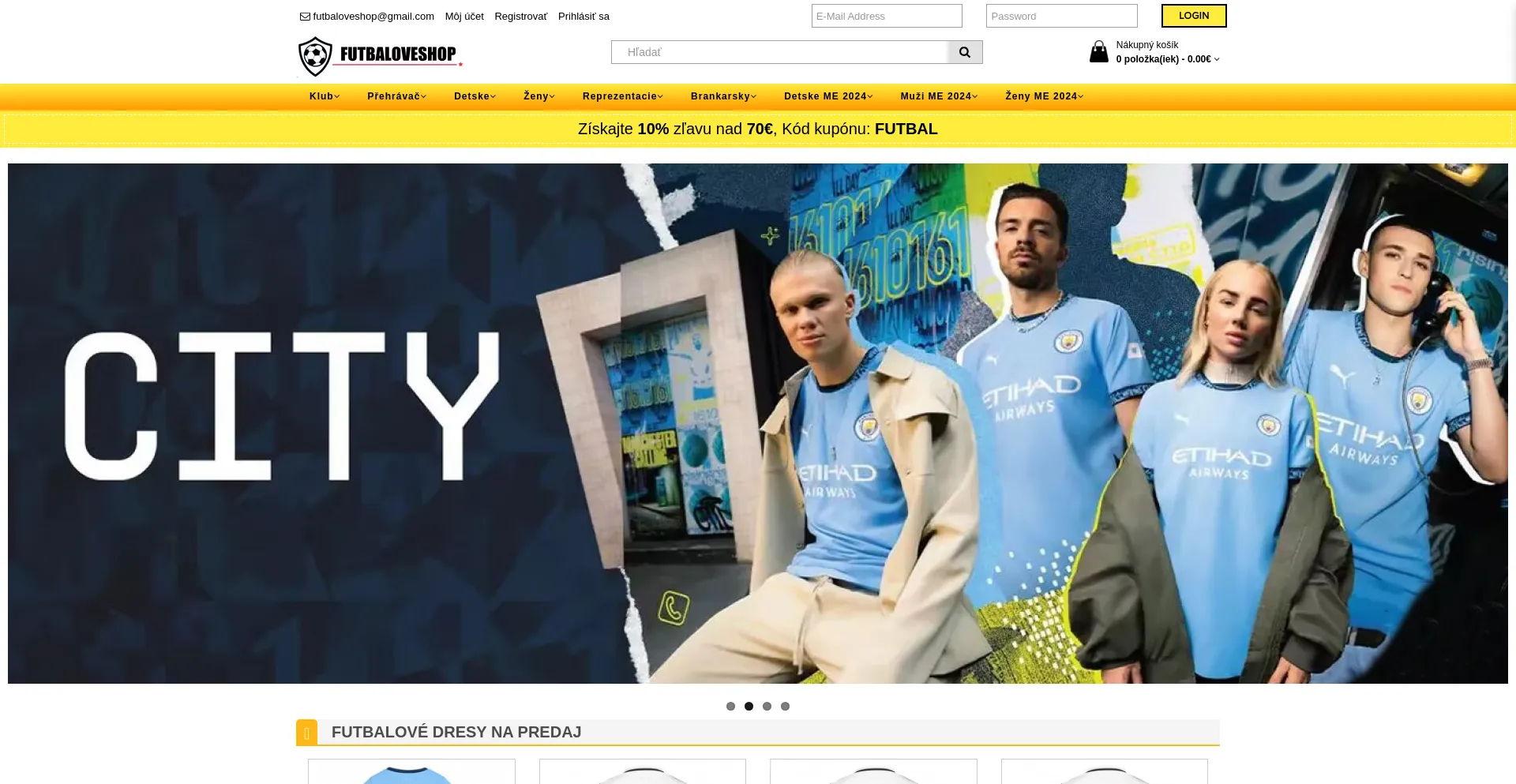 Website screenshot of Futbaloveshop.com