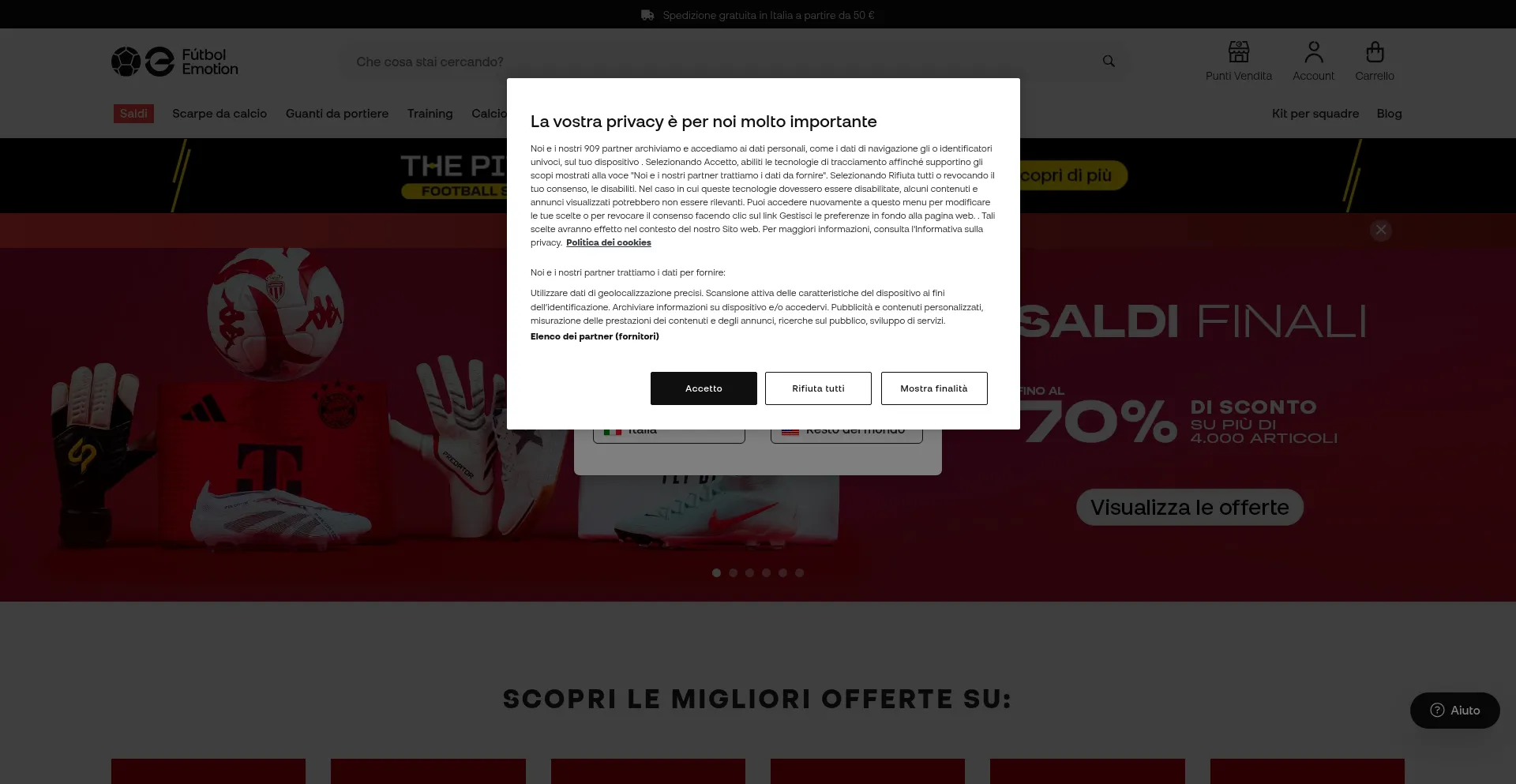 Website screenshot of Futbolemotion.it
