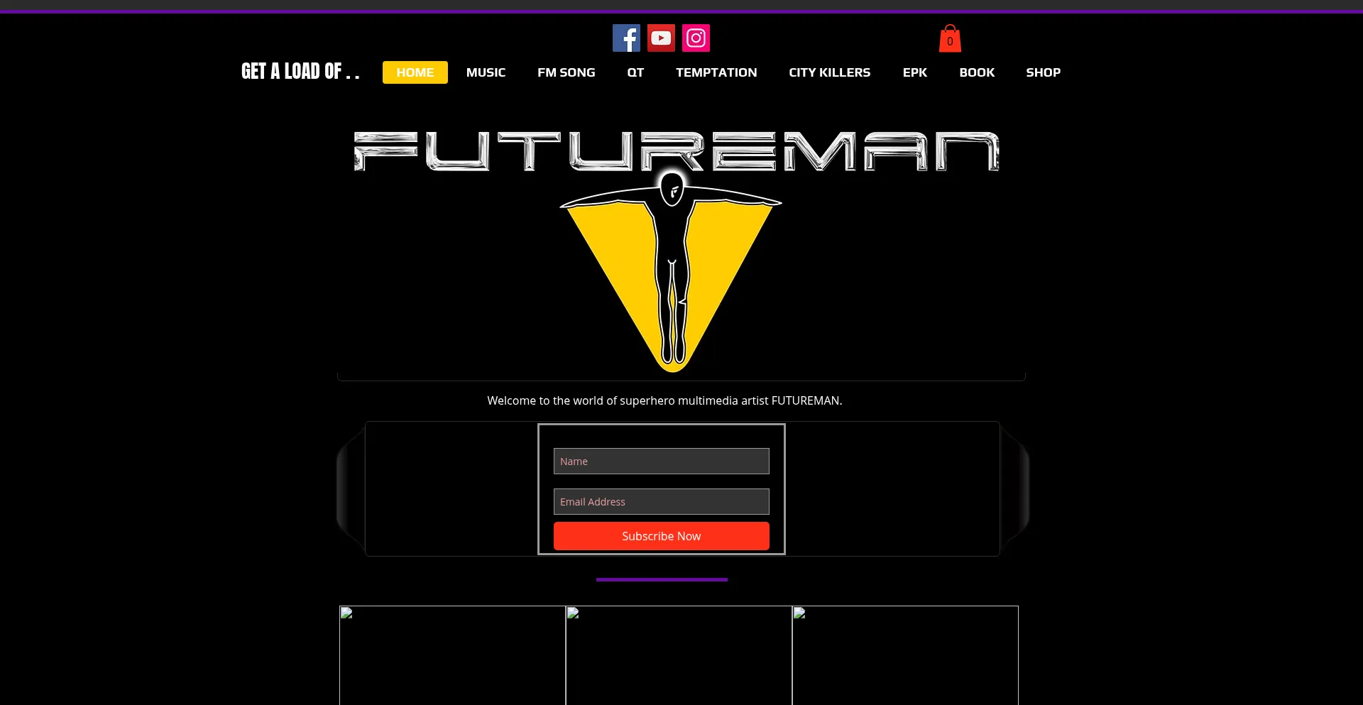 Website screenshot of Futureman.com
