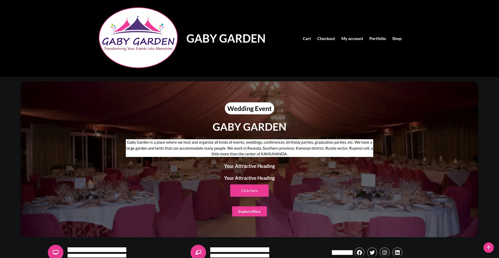 Website screenshot of Gabygarden.com