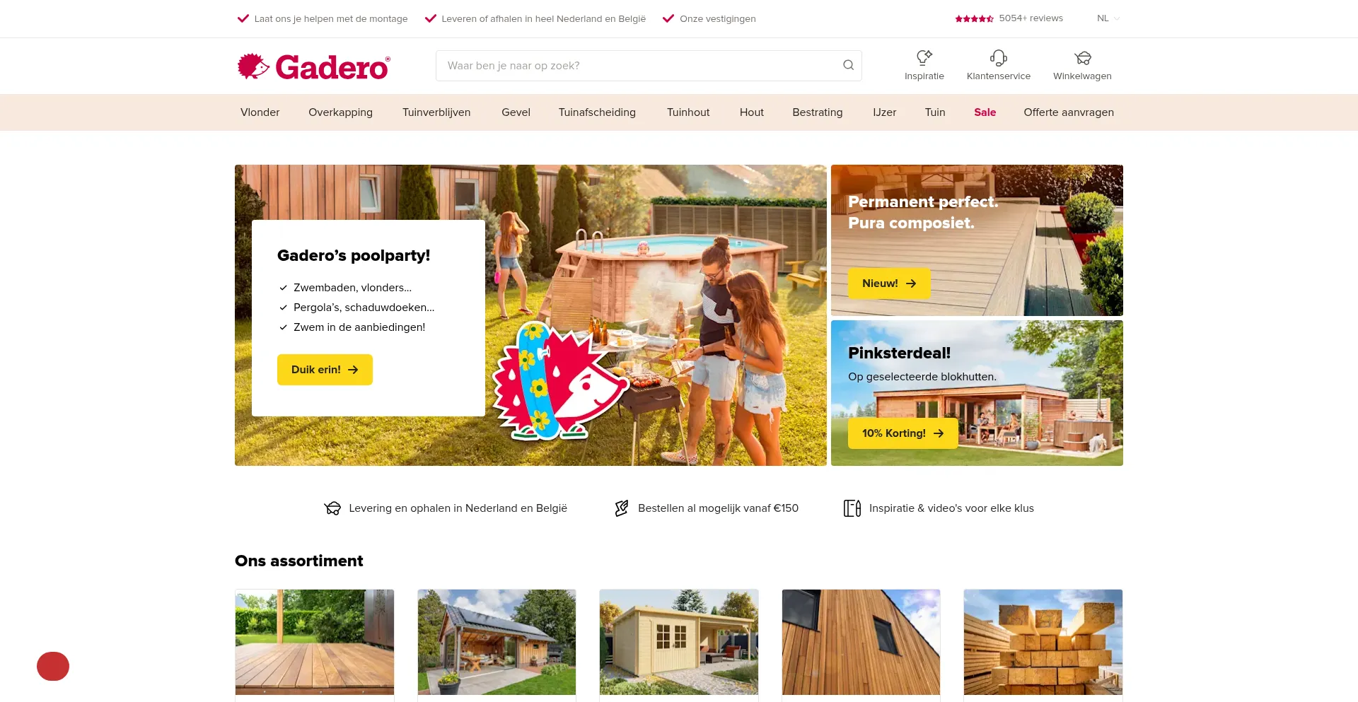 Website screenshot of Gadero.nl