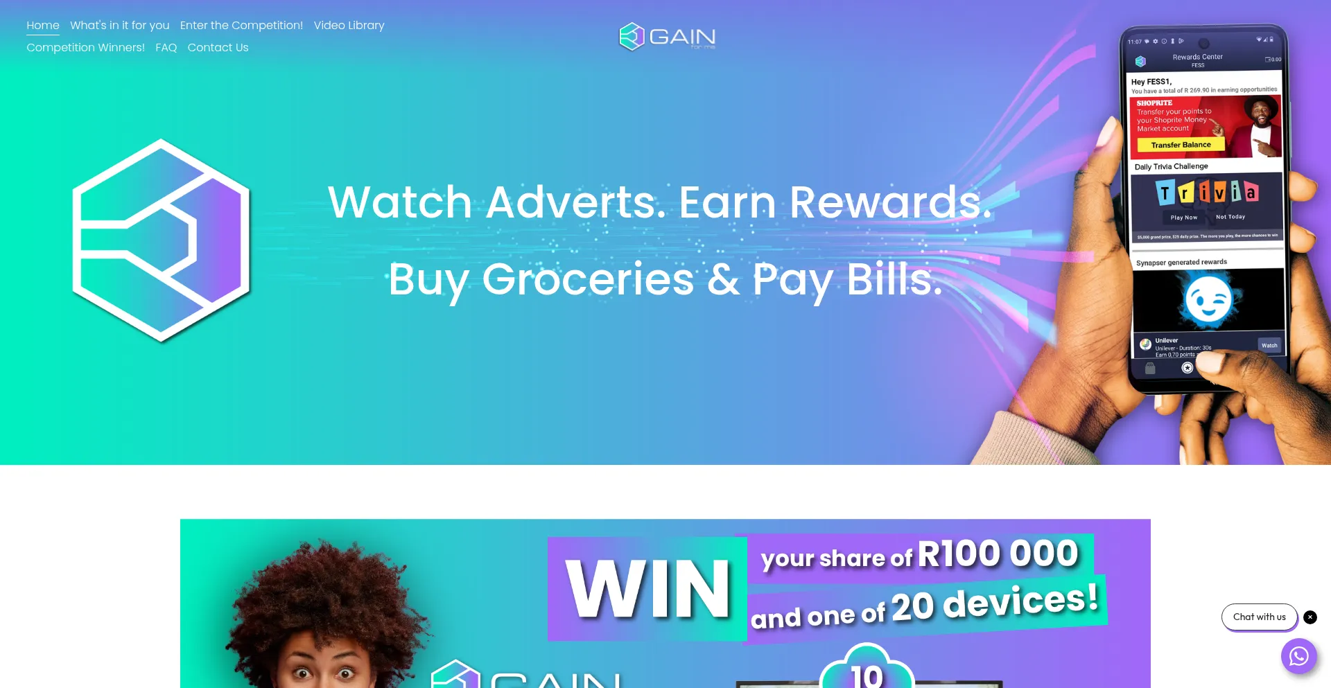 Website screenshot of Gainforme.com