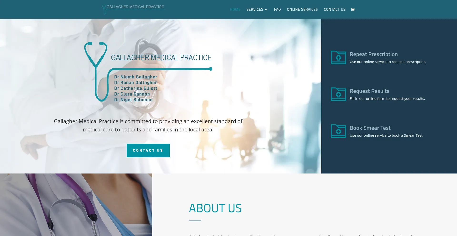 Website screenshot of Gallaghermedicalpractice.ie