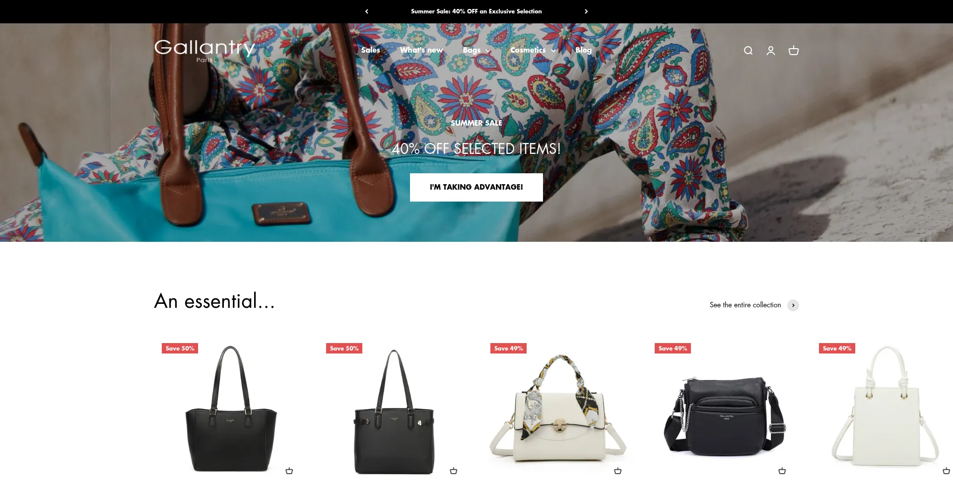 Website screenshot of Gallantry.fr