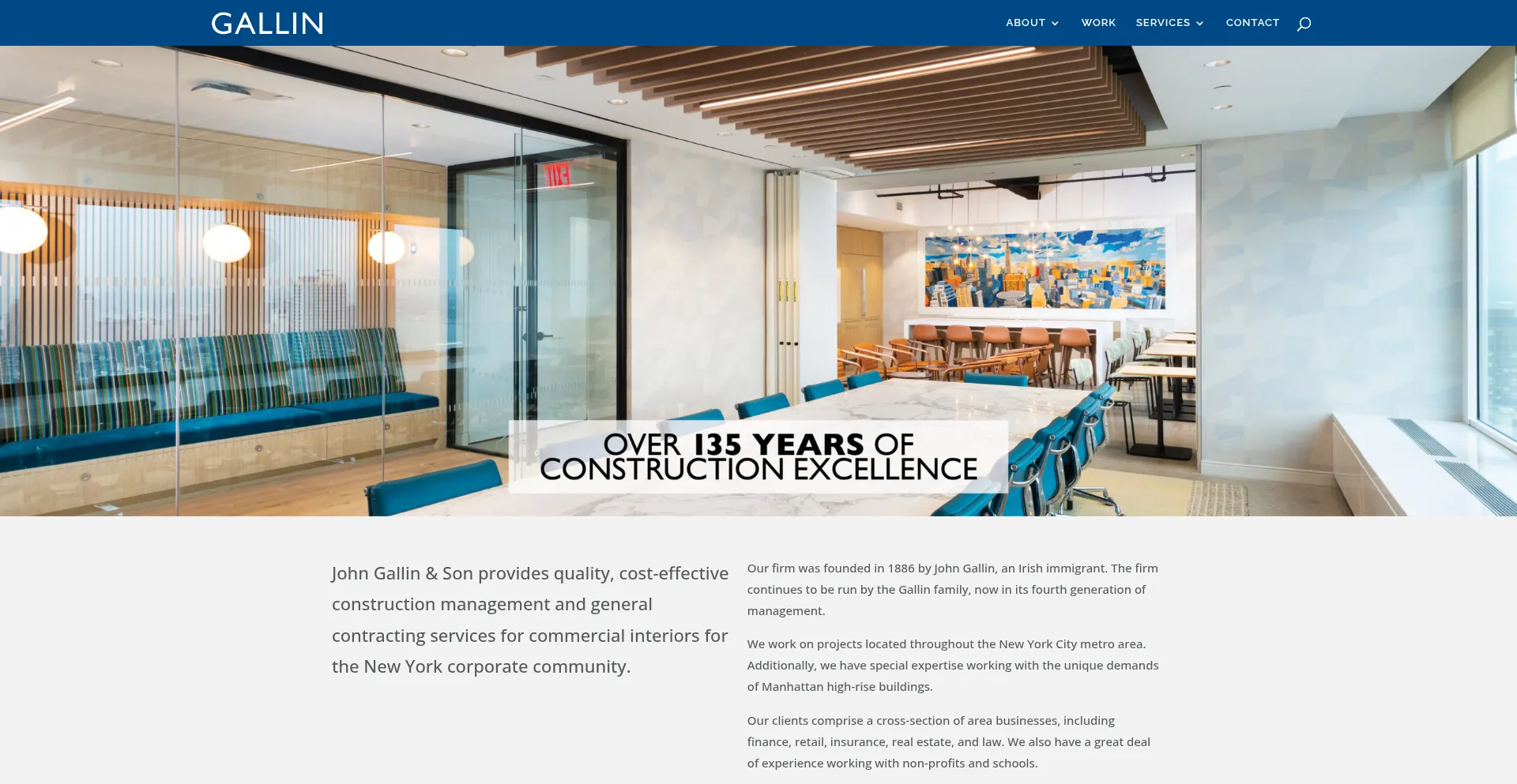 Website screenshot of Gallin.com