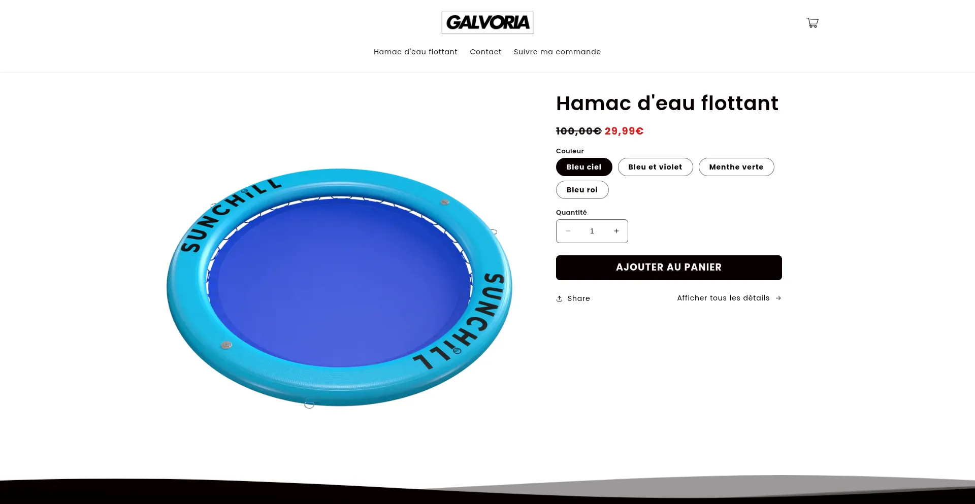 Website screenshot of Galvoria.com