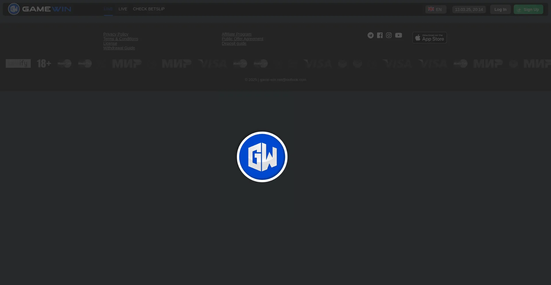 Website screenshot of Game-win.net