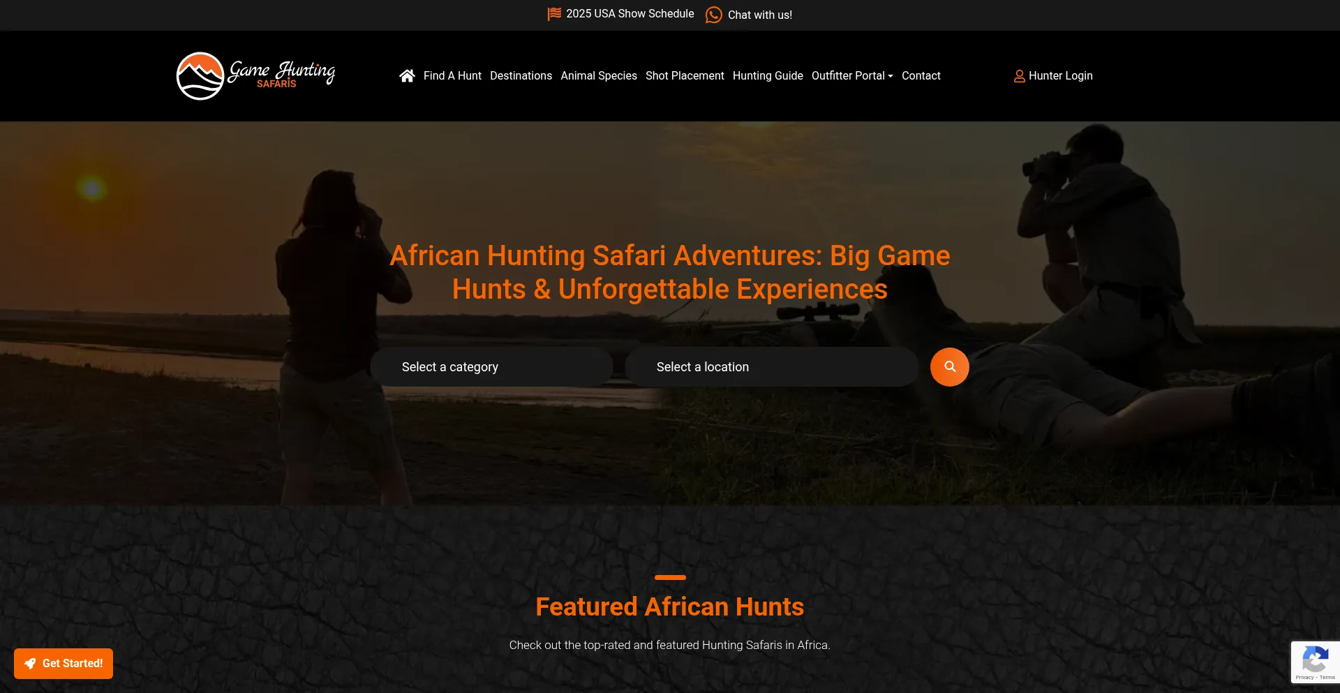 Gamehuntingsafaris.com Screenshot