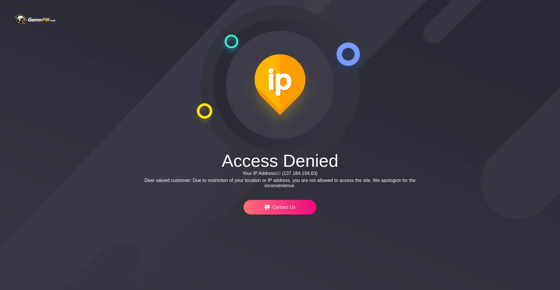 Website screenshot of Gameph1.com